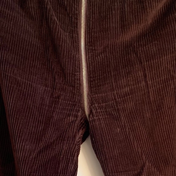 Reformation Bruno Pants Brown Corduroy Zipper Pants sz 29 - Picture 5 of 6